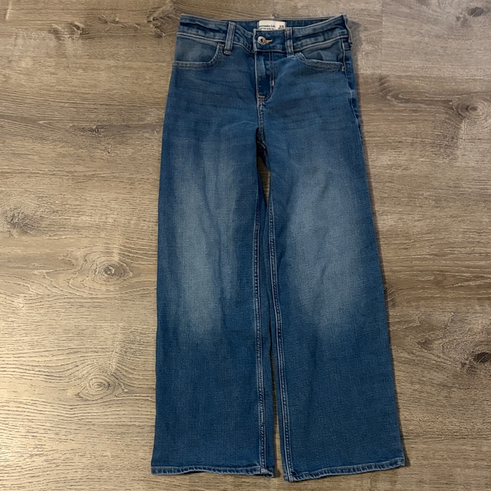 abercrombie kids wide leg jeans in blue